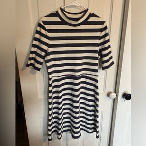 L Off-white and navy striped Maison Jules Dress